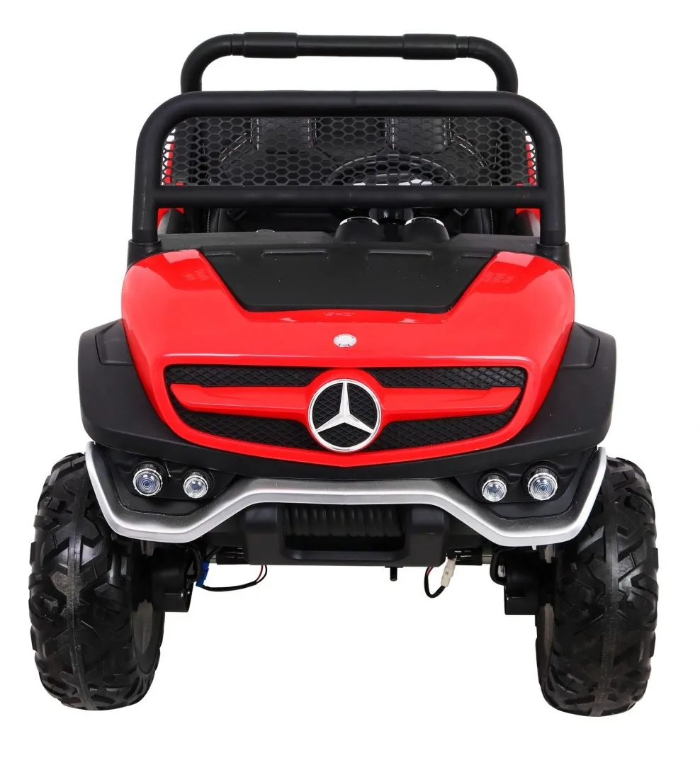 licencirani auto na akumultor mercedes benz unimog - crveni - slika 3