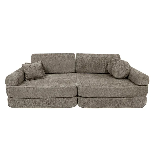 velika modularna sofa za djecu - premium bukle, bež boje - slika 7