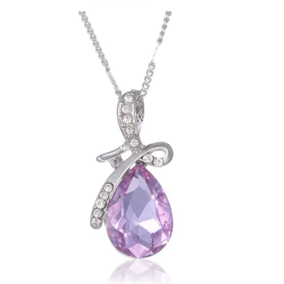 kristalna ogrlica eternal love teardrop crystal - slika 4