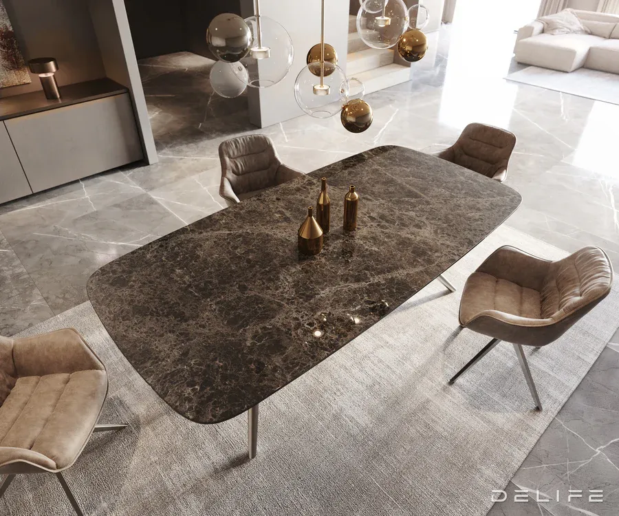 blagovaonski stol edge 240x120cm, materijal: keramika na staklu - slika 3