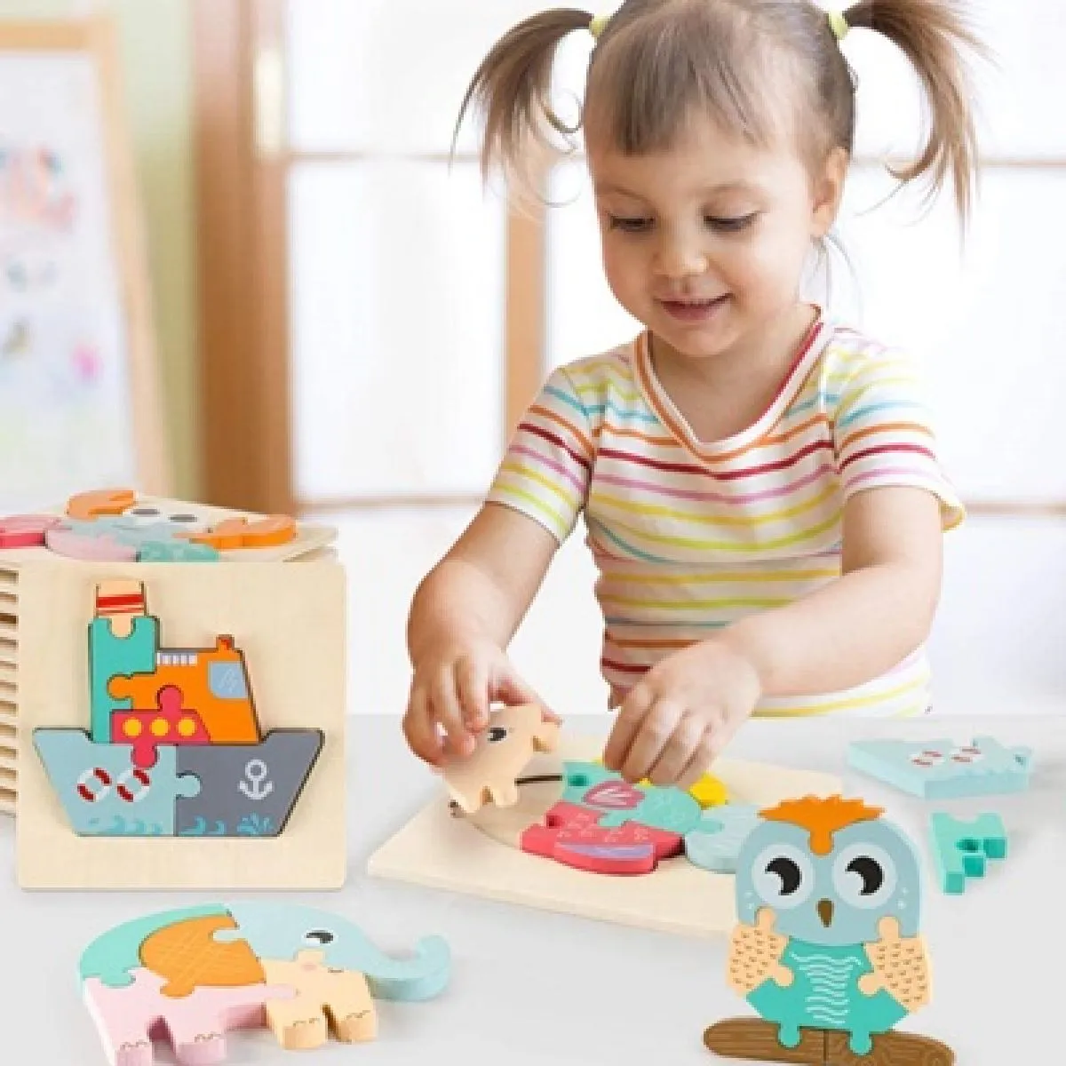 Drvene puzzle - paket 3,6,9 ili 12 komada mix - Zagreb