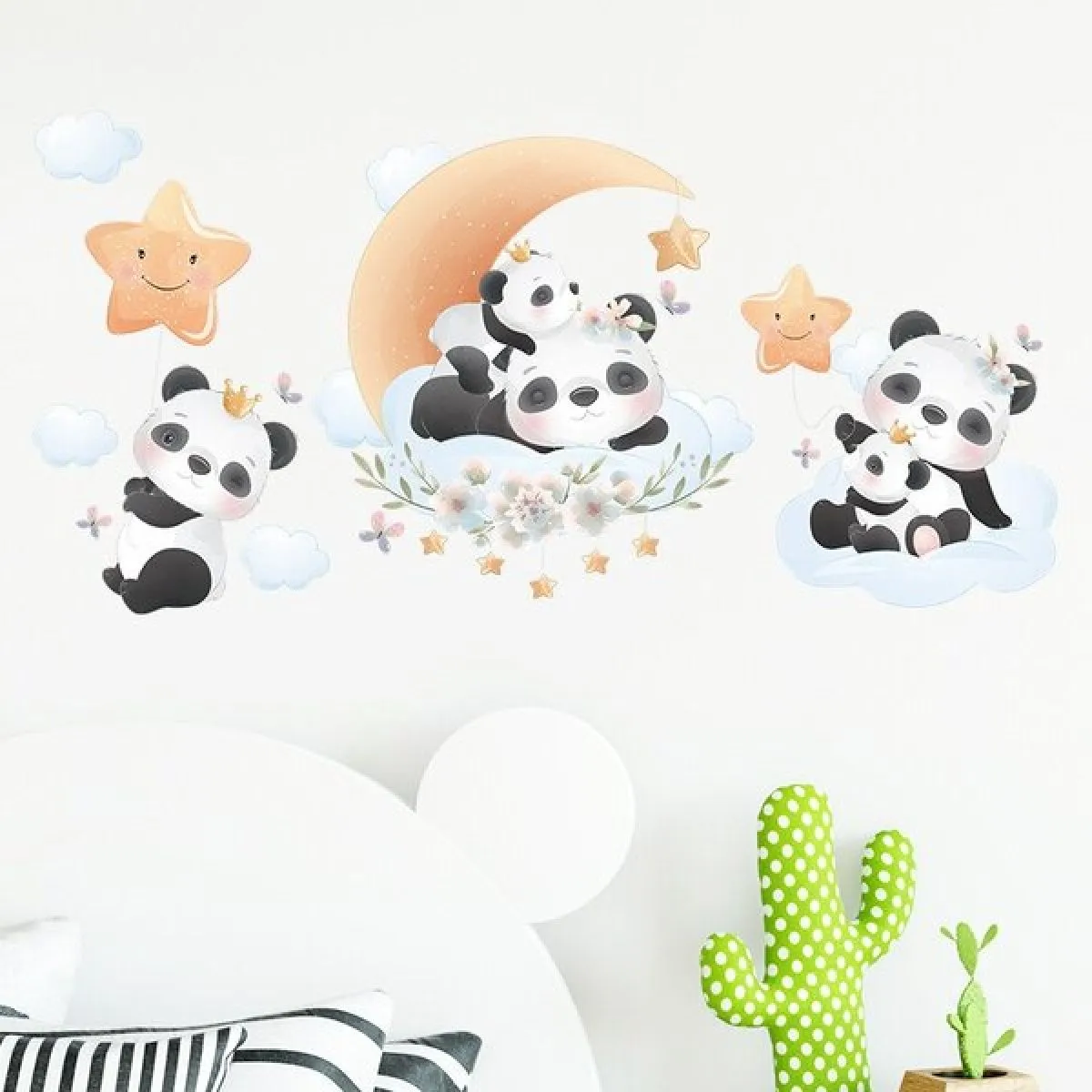 Zidna naljepnica Panda family - Zagreb