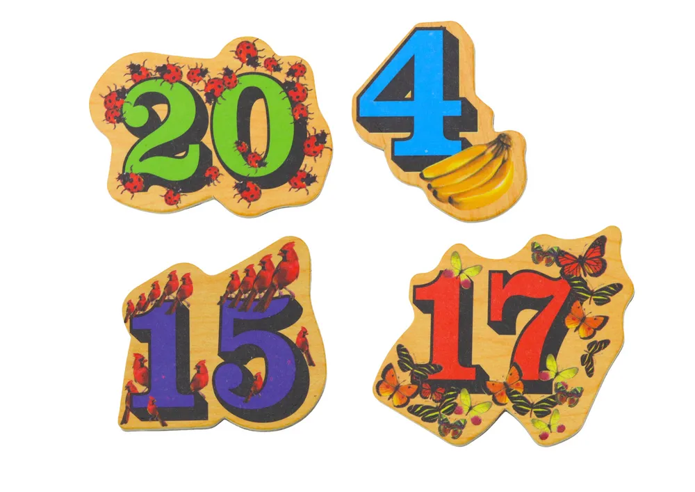 set of wooden number picture magnets, 20 pieces - slika 3