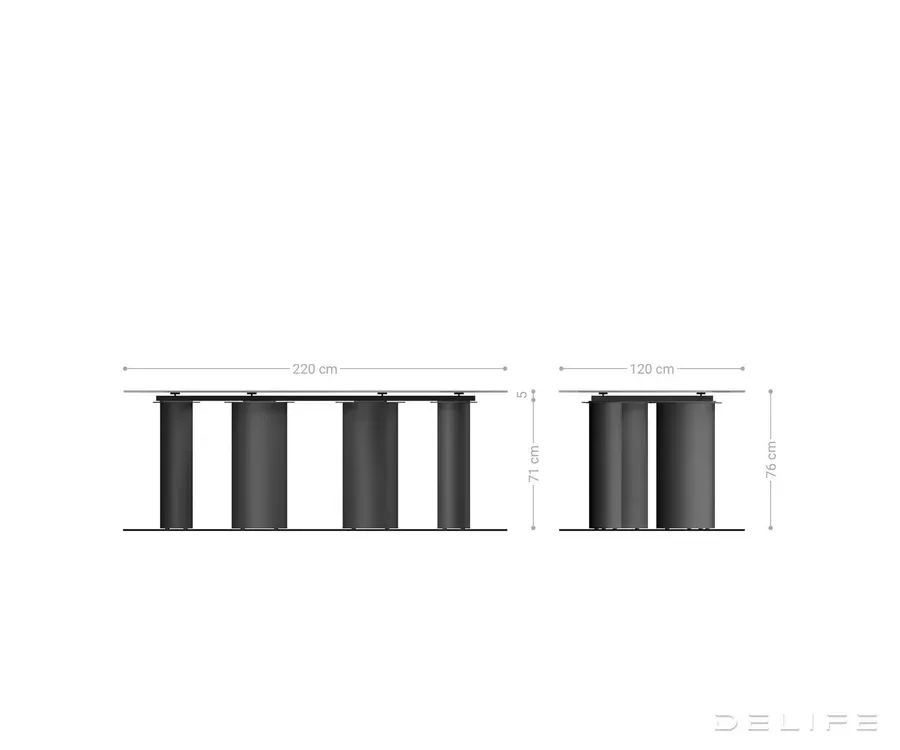 blagovaonski stol edge 220x120cm, materijal: keramika minas melange - slika 8