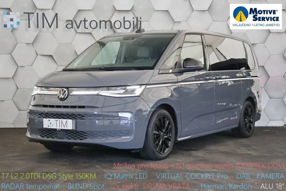 Volkswagen Multivan T7 L2 2.0TDI DSG Style 150KS MATRIX VIRTUAL DAB - Ljubljana