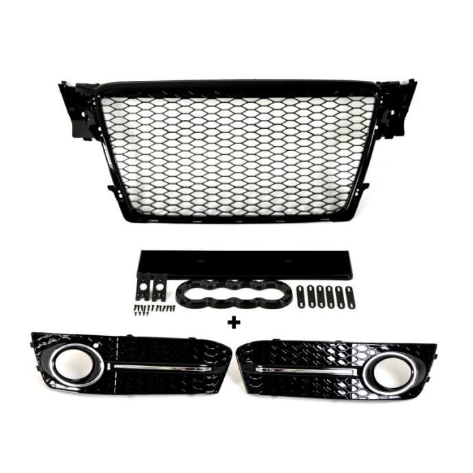 maska+blende za audi a4 b8 07-12 g.- rs4 look- crna-sjaj-super izgled - slika 2