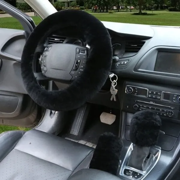 univerzalna chic plišana navlaka za automobil - 3 dijelni set - slika 4