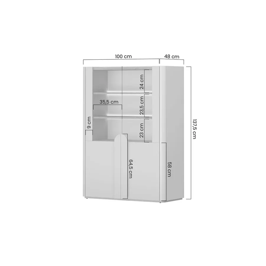 vitrina amilio 100x48cm, materijal: mdf - slika 8