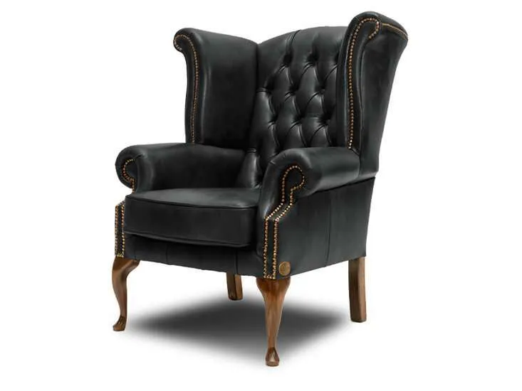 chesterfield fotelja plainwing | 1-sjedište | matt black - slika 2