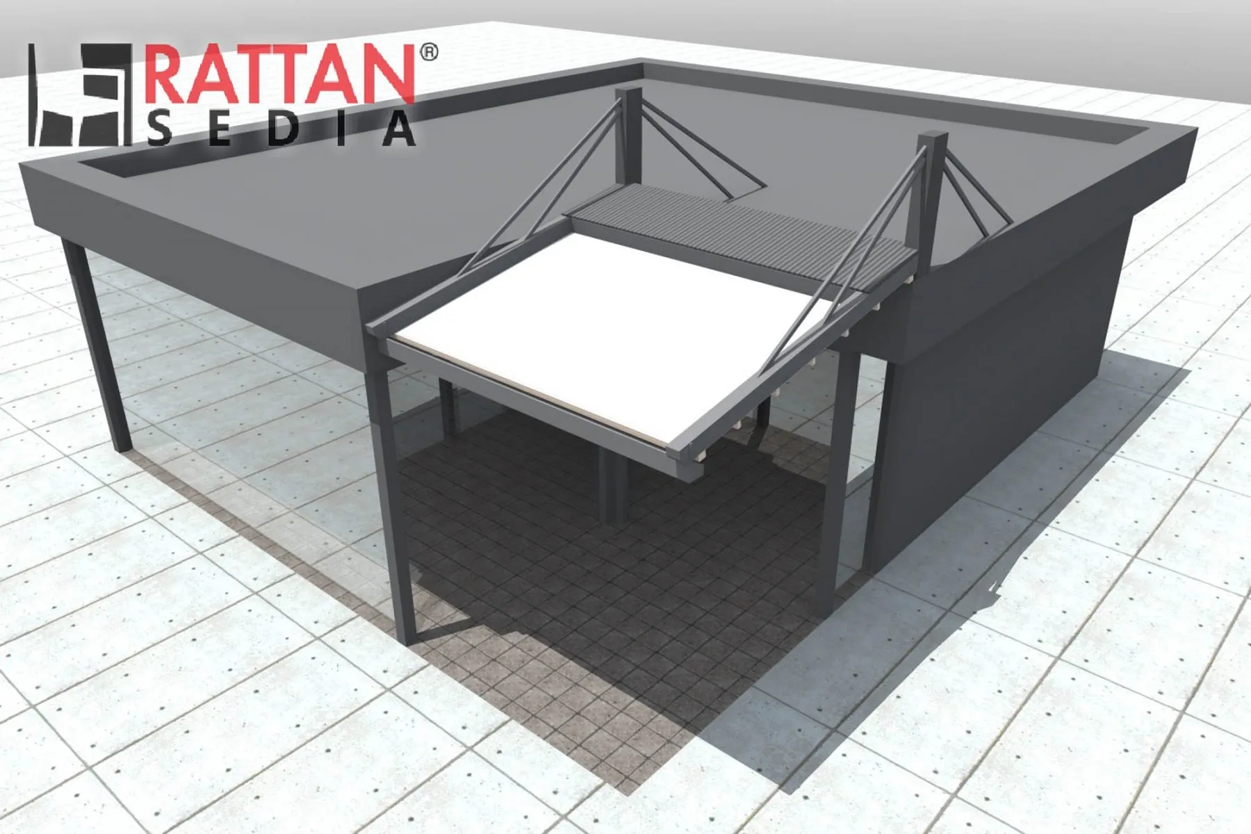 jednovodna pergola tenda – freedom - slika 5