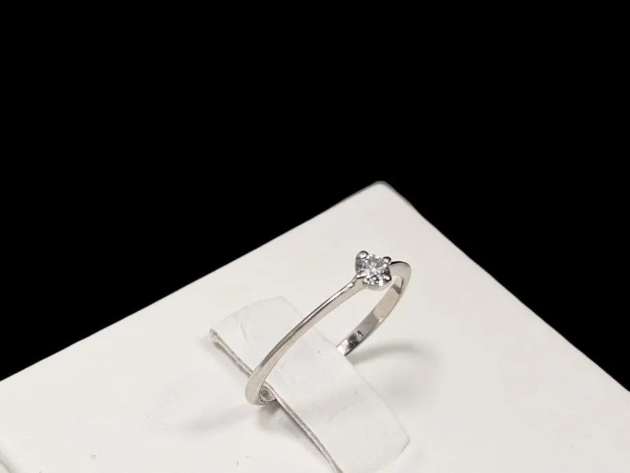 zlatni prsten s dijamantom - 0.10ct - 0,91g .585 (14k) / r1, rate !! - slika 2