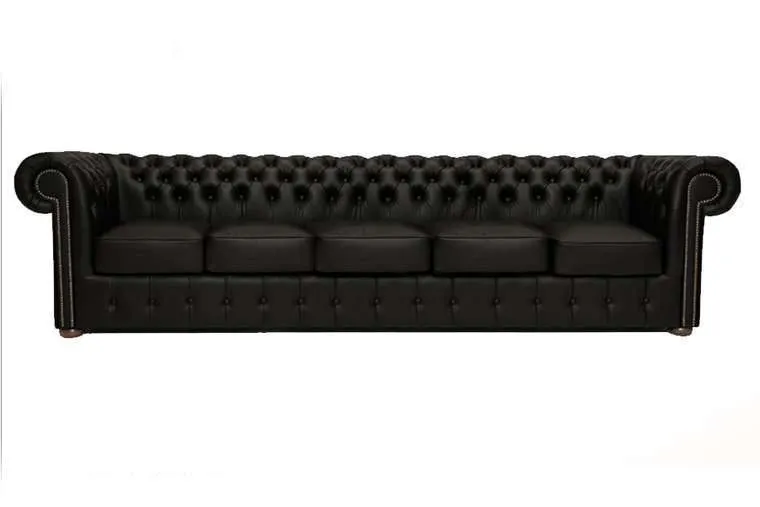 Chesterfield Garnitura Class Leather | 5-sjedišta | Matt Black - Ježdovec, Zagreb