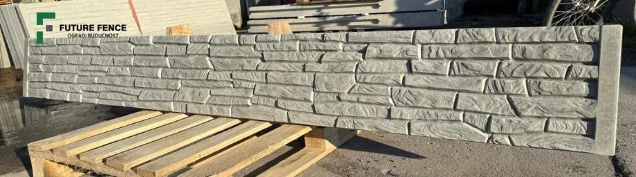 moderni betonski parapet sa kamenom imitacijom – 2d/3d dizajn - slika 2