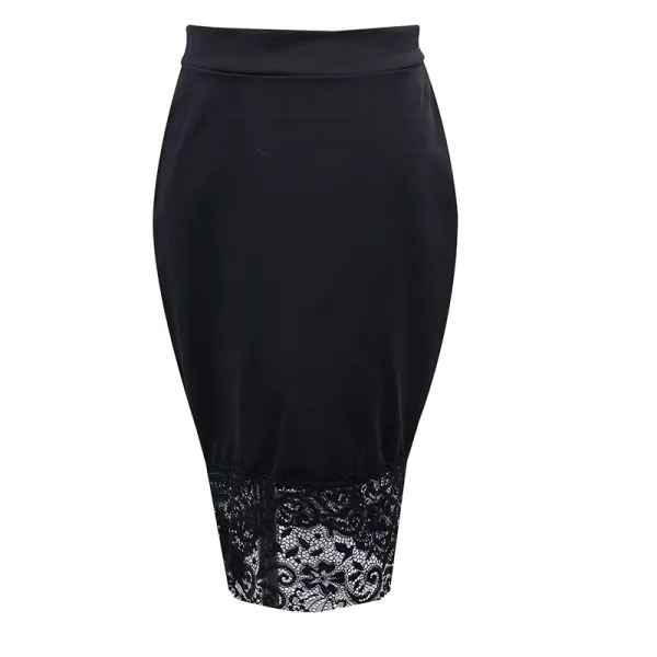 crna mini čipkasta haljina - ebony - slika 2