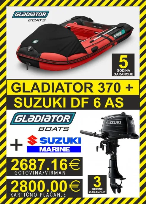 set gumenjak gladiator 370 + motori suzuki - slika 5