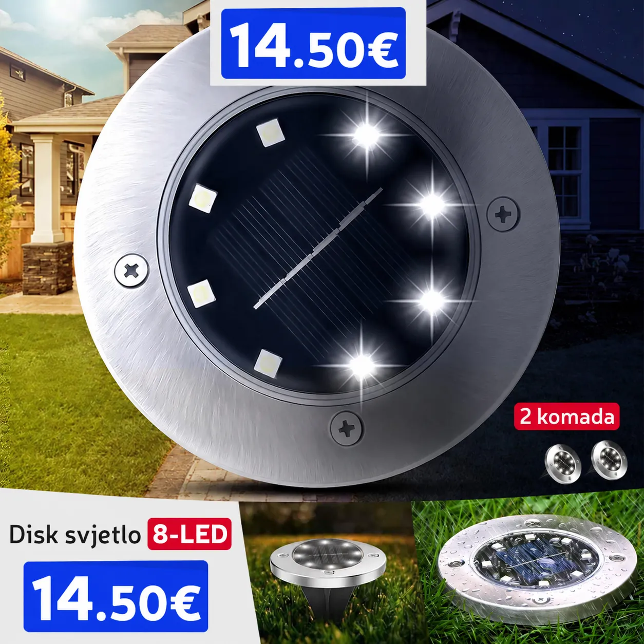 akcija solarna led lampa za vrt 2 kom + račun - slika 5