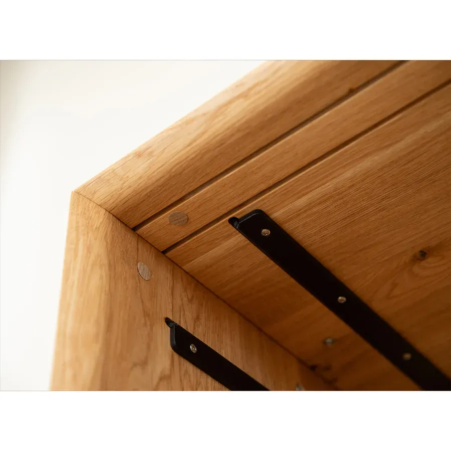 komoda modern loft 101x45cm, materijal: masivno drvo hrast - slika 8