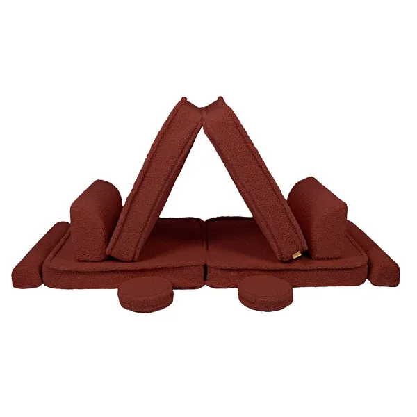 velika modularna sofa za djecu - premium smeđa - slika 2