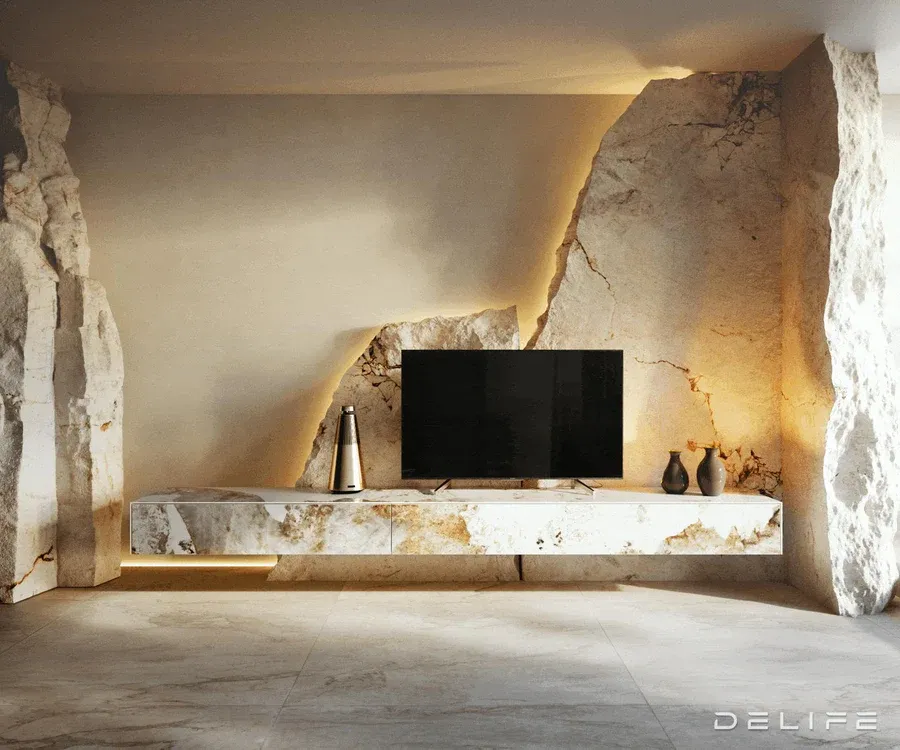 tv komoda cuor 250x35cm, materijal: keramika minas melange - slika 6