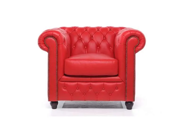 Chesterfield Fotelja Original Leather | 1-sjedište | Red - Ježdovec, Zagreb