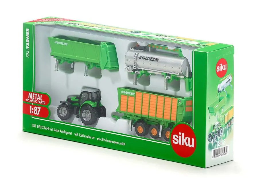 siku traktor deutz-fahr + set joskin prikolica - slika 3