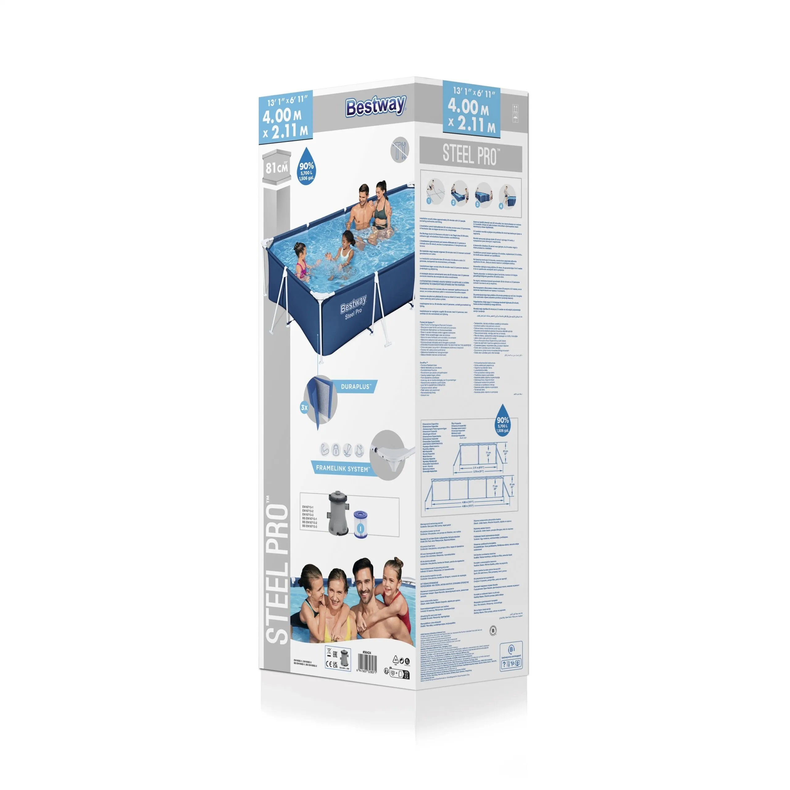 montažni bazen 400x211x81cm family 3 in 1 bestway - slika 4