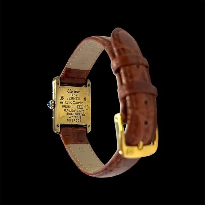 ženski ručni sat cartier tank quartz vermeil 5057001 - 28mm / r1, rate - slika 4