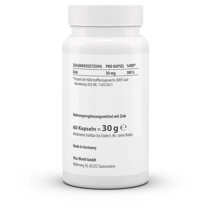 cink citrat 30 mg kapsule, vita world, 60 kom. - slika 2