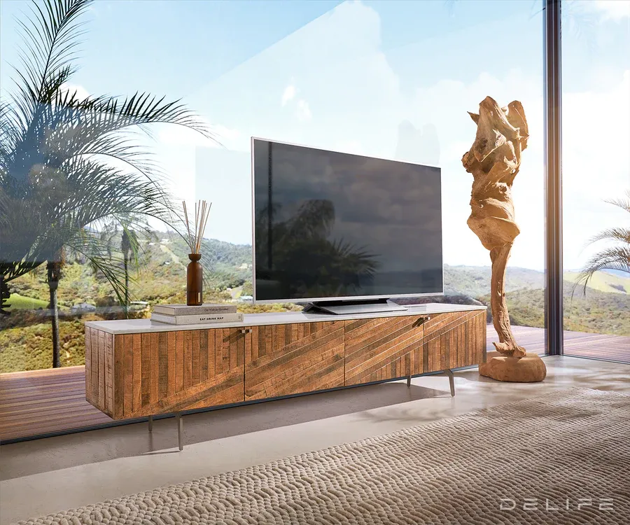 TV komoda Bahan, 200x35cm, Materijal: Mango - Čakovec