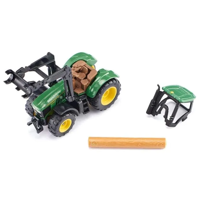 siku traktor john deere 6215r s prednjom grabilicom za trupce - slika 3