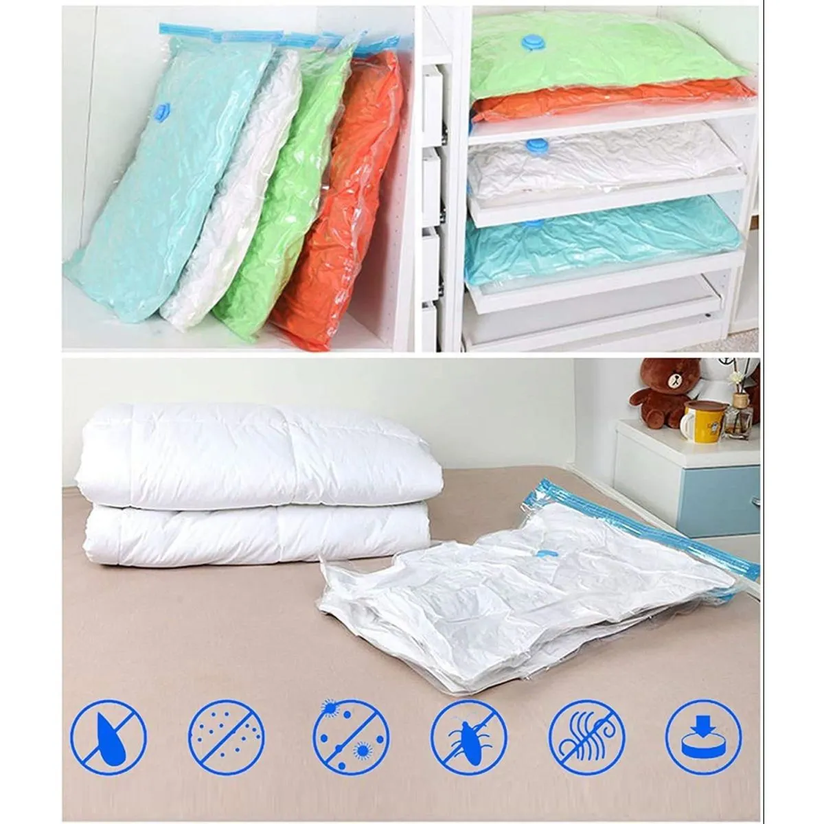 (7-djelni jumbo paket) vreće za vakumiranje odjeće i gratis pumpa - slika 7
