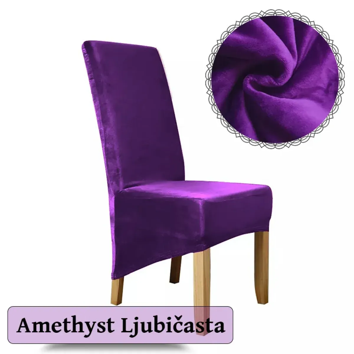 elegance - plišane navlake za stolice dugog naslona - premium dizajn - slika 12