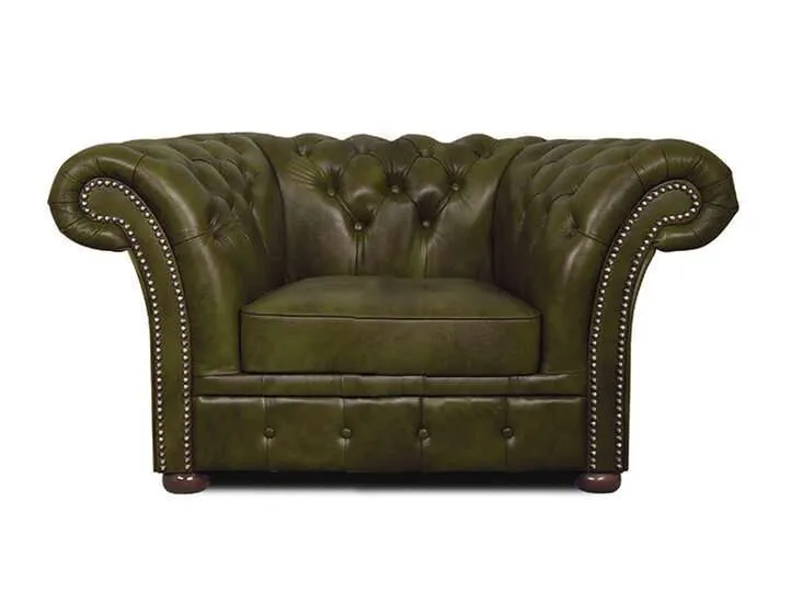 Chesterfield Fotelja Winfield Basic Leather | 1-sjedište | Moss Green - Ježdovec, Zagreb