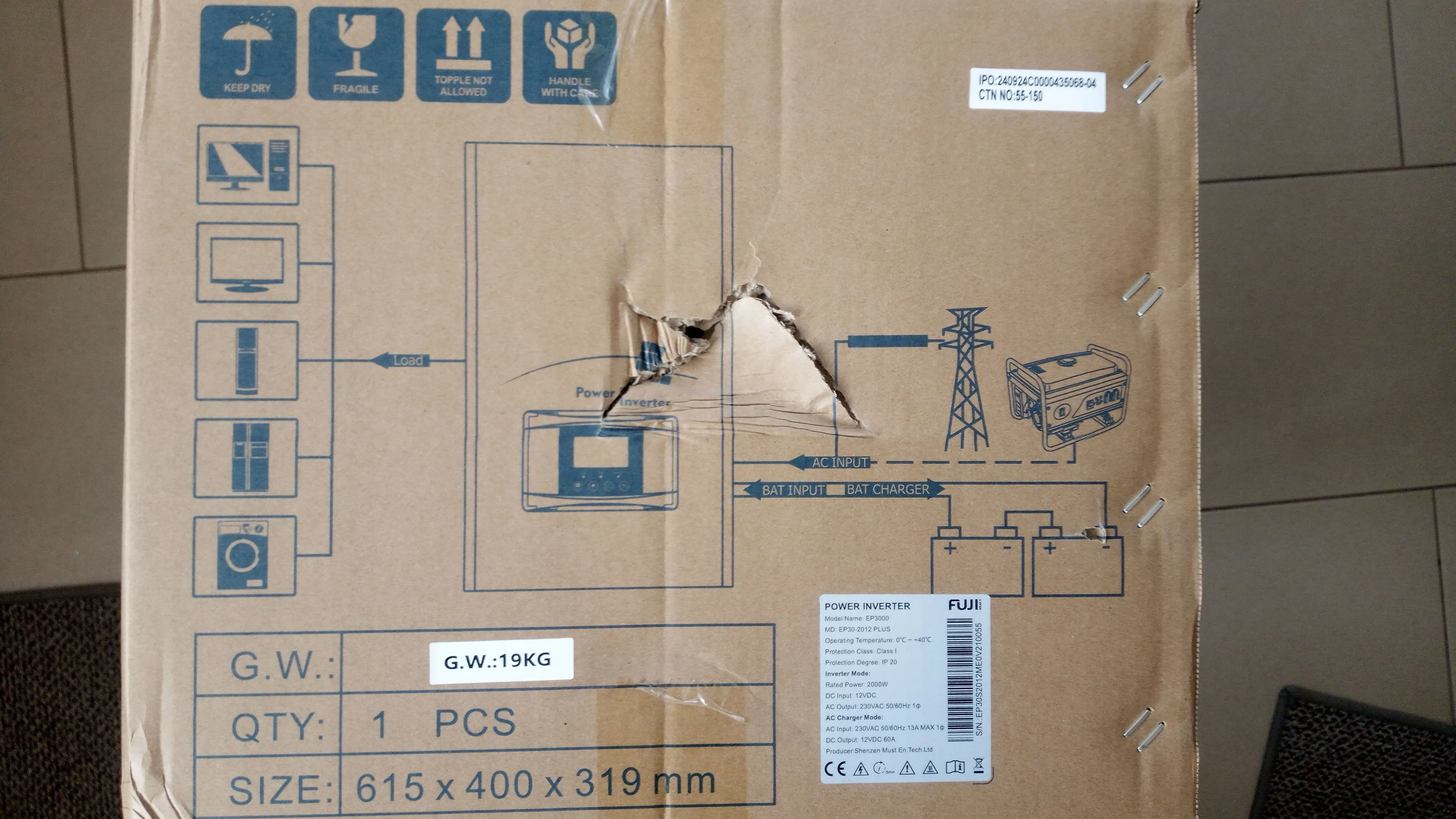 inverter fuji ep 3000 - 2 kw. sa akumulatorrom 120 ah. - slika 6