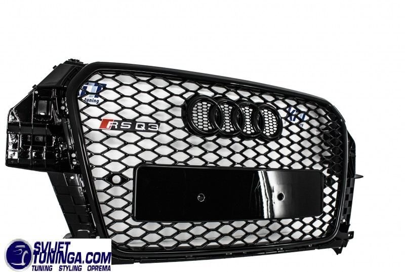 maska za audi q3 - rsq3 dizajn - crna/krom - sportski izgled - slika 4