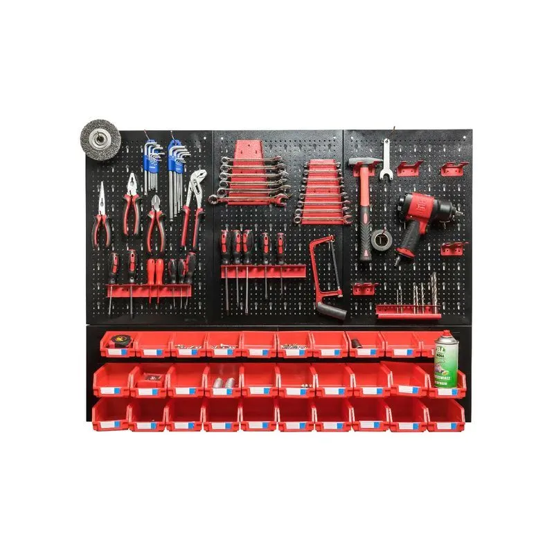 perforirani metalni panel sa 30 komada kutija i nosača - slika 3