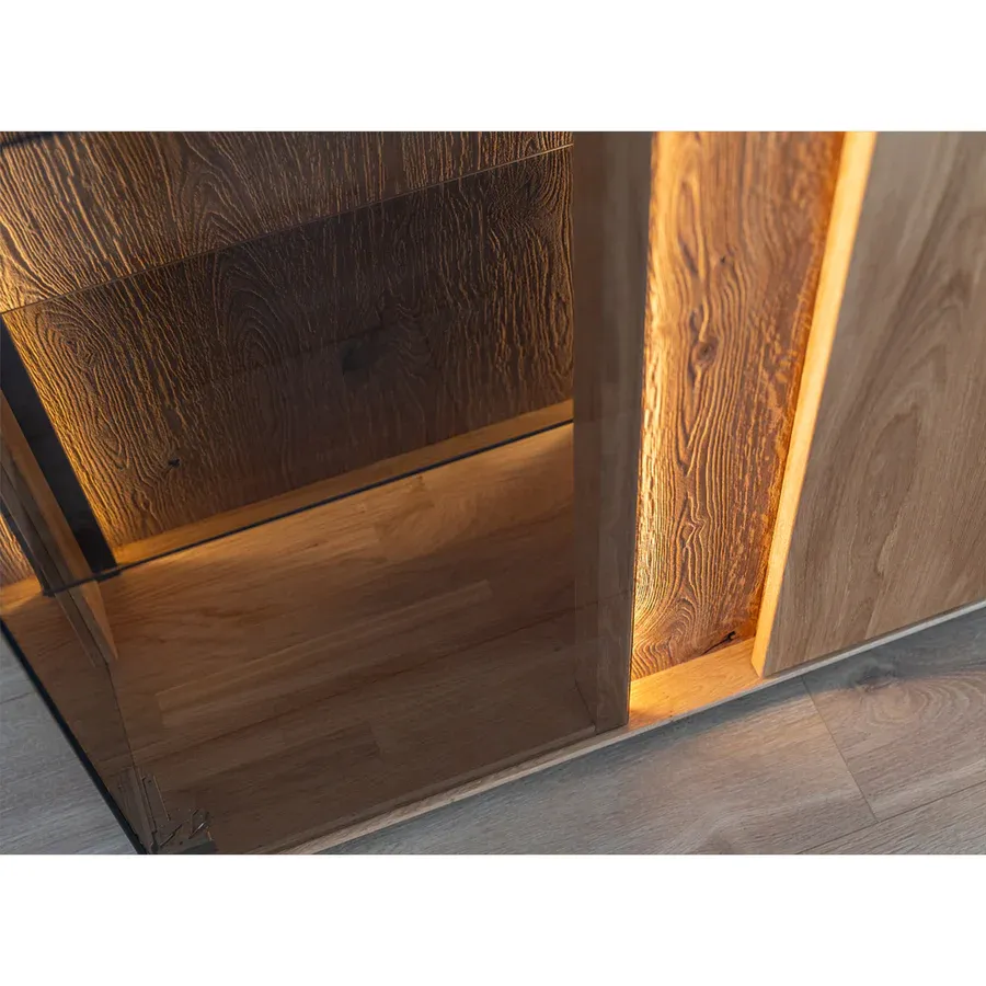 vitrina collodi 135x115cm, materijal: masivno drvo hrast - slika 5