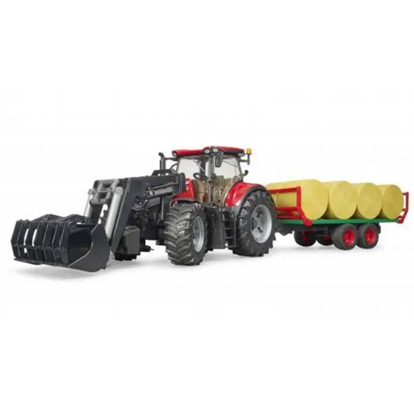 bruder traktor case ih optum 300cvx sa utovarivačem i prikolicom - slika 2