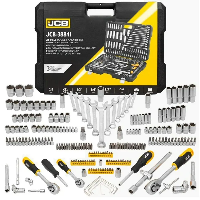 Set alata 216 komada 1/4", 3/8", 1/2" JCB-38841 - Čakovec
