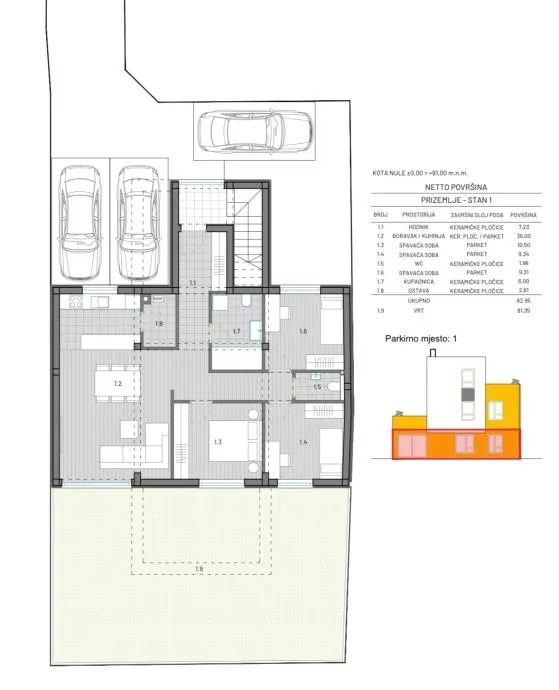 stan: osijek, gornji grad, 93.58 m2, prizemlje + vrt, novogradnja - slika 5