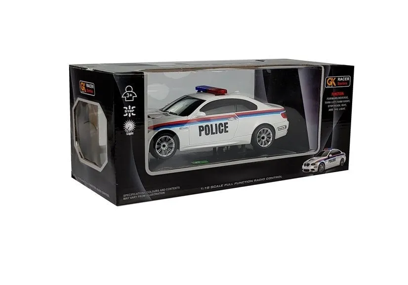 auto na daljinsko upravljanje car police 1:18 – bijeli - slika 7