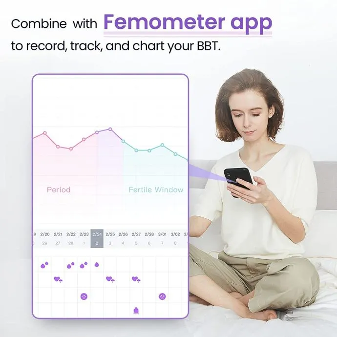 bazalni toplomjer, femometer vinca lite, ljubičasti - slika 6