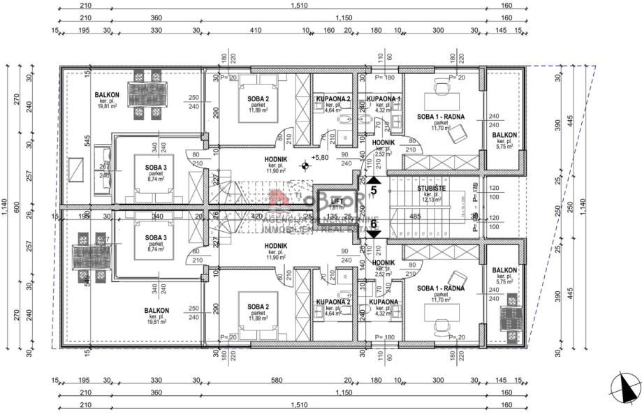 povljana-dvoetažan apartman(s5) penthouse - prvi red do mora - slika 16
