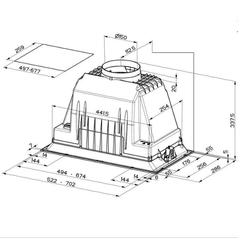 faber inka plus hcs bk a52, 60 cm - slika 3