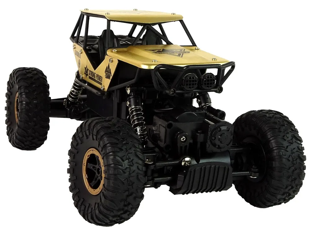 auto rc high wheels 1:18 plastic black gold - slika 3