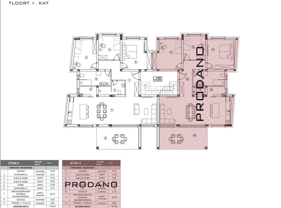 stan: tvrđavica, 127.86 m2 + vrt, 1.kat, novogradnja (prodaja) - slika 8