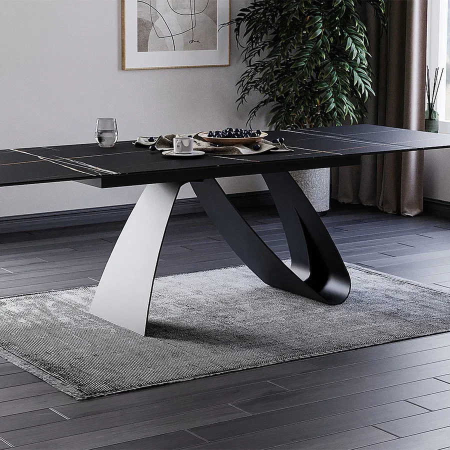 blagovaonski stol diuna 160/240x90cm, materijal: kaljeno staklo - slika 5