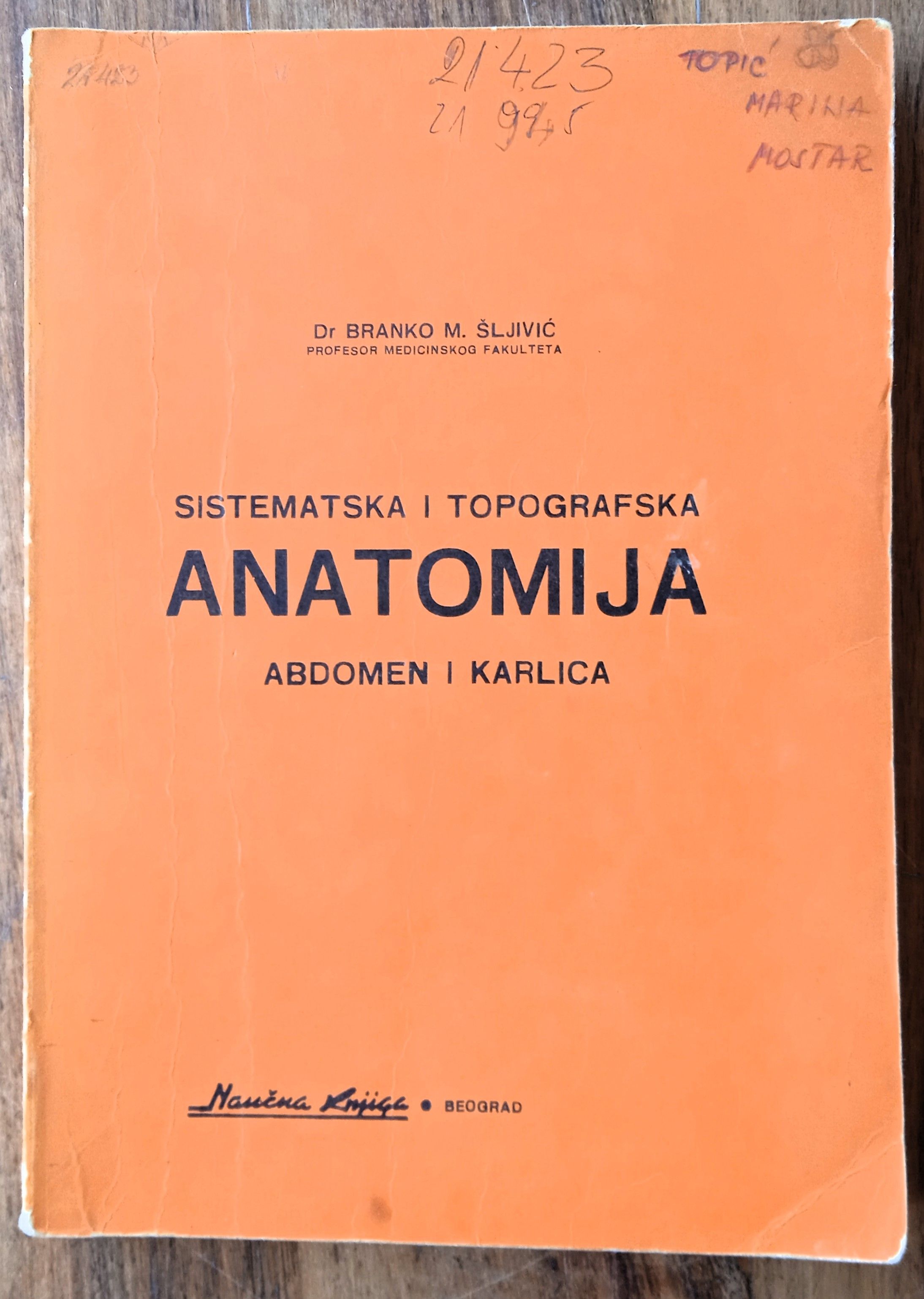 SISTEMSKA I TOPOGRAFSKA ANATOMIJA ABDOMEN I KARLICA Branko Šljivić - Sisak