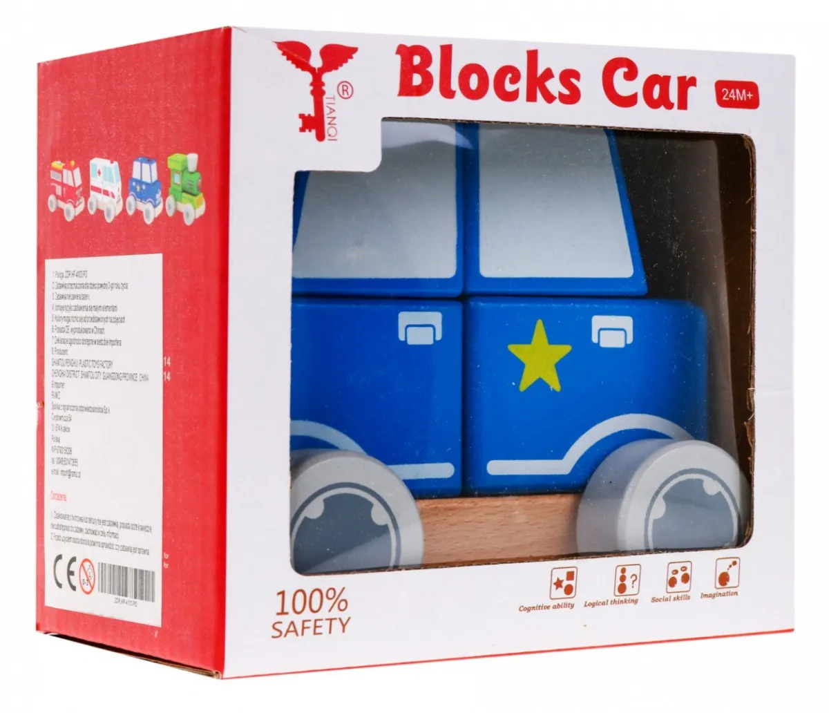 drveni edukativni policijski auto za sastavljanje - police - slika 4