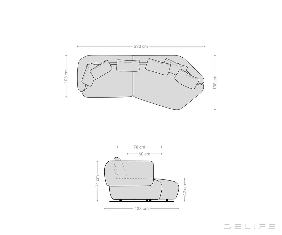 sofa roya 320x138cm, materijal: mikrofibra - slika 6